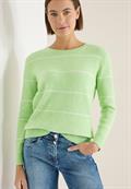 Gestreifter Strukturpullover bamboo green melange