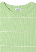 Gestreifter Strukturpullover bamboo green melange