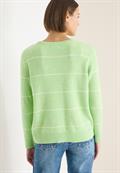 Gestreifter Strukturpullover bamboo green melange