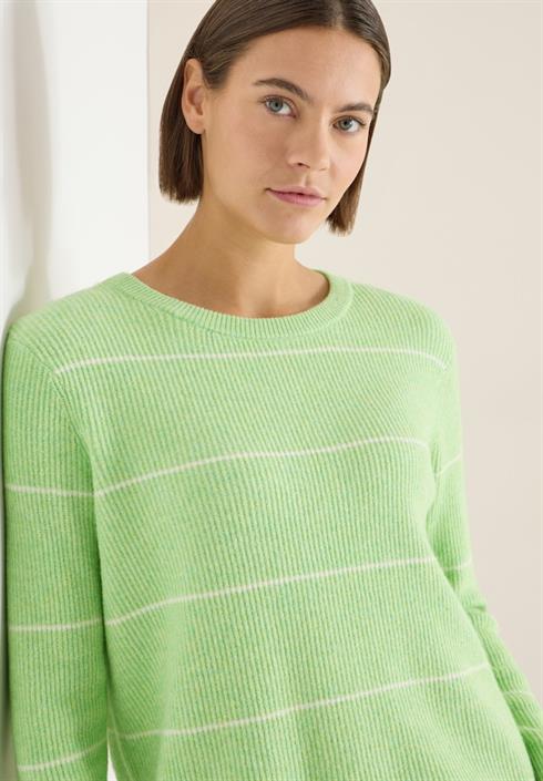 gestreifter-strukturpullover-bamboo-green-melange