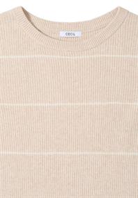 Gestreifter Strukturpullover desert beige melange