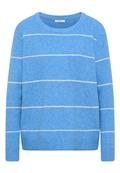 Gestreifter Strukturpullover fountain blue melange