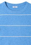 Gestreifter Strukturpullover fountain blue melange
