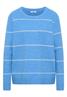 Gestreifter Strukturpullover fountain blue melange