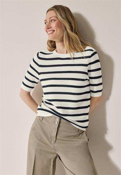 Gestreifter Strukturpullover universal blue