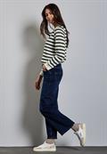 Gestreifter Sweater marshy green