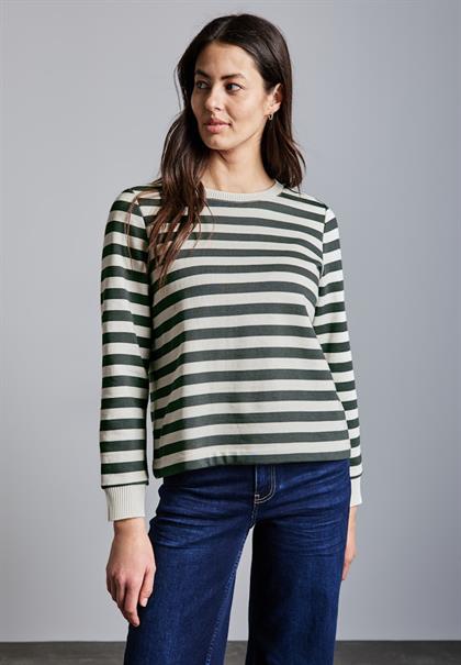 Gestreifter Sweater marshy green