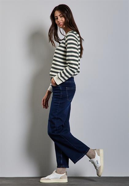 Gestreifter Sweater marshy green