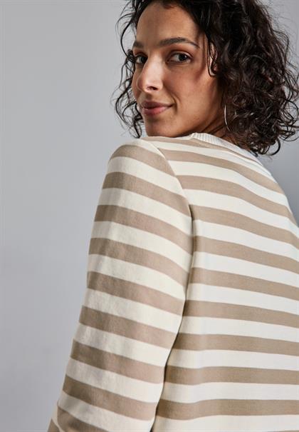 Gestreifter Sweater safari beige