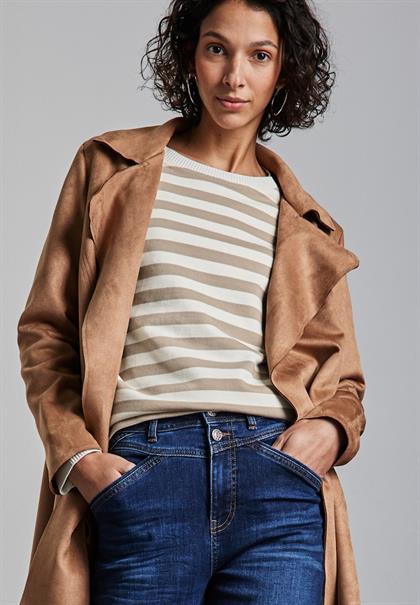 Gestreifter Sweater safari beige