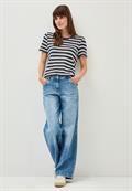 Gestreiftes Ajour T-Shirt urban navy blue