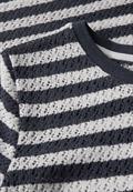 Gestreiftes Ajour T-Shirt urban navy blue