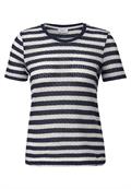 Gestreiftes Ajour T-Shirt urban navy blue