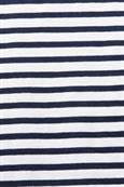 Gestreiftes Baumwoll-T-Shirt mit U-Boot-Ausschnitt white