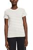 Gestreiftes Baumwoll-T-Shirt off white