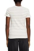 Gestreiftes Baumwoll-T-Shirt off white