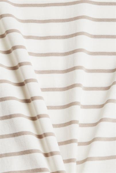 Gestreiftes Baumwoll-T-Shirt off white