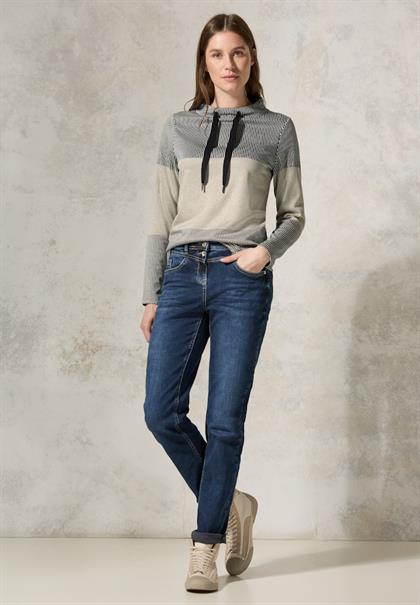 Gestreiftes Colorblock Shirt light hazel beige