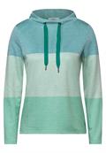 Gestreiftes Colorblock Shirt petrol green