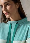 Gestreiftes Colorblock Shirt petrol green