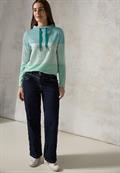 Gestreiftes Colorblock Shirt petrol green