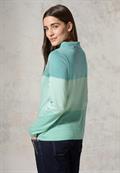 Gestreiftes Colorblock Shirt petrol green