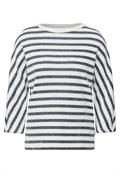 Gestreiftes Federgarn Shirt universal blue