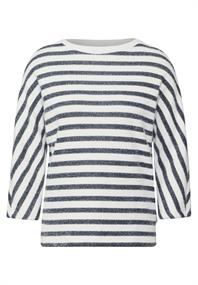 Gestreiftes Federgarn Shirt universal blue