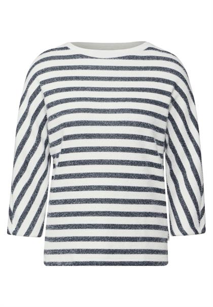 Gestreiftes Federgarn Shirt universal blue