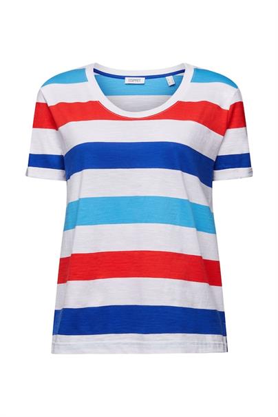 Gestreiftes Jersey-T-Shirt bright blue