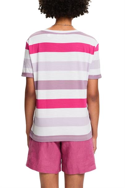 Gestreiftes Jersey-T-Shirt mauve