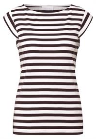 Gestreiftes Jersey-Top fudge red