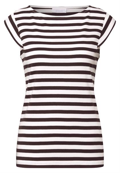 Gestreiftes Jersey-Top fudge red