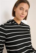 Gestreiftes Kapuzenshirt black