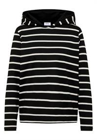 Gestreiftes Kapuzenshirt black