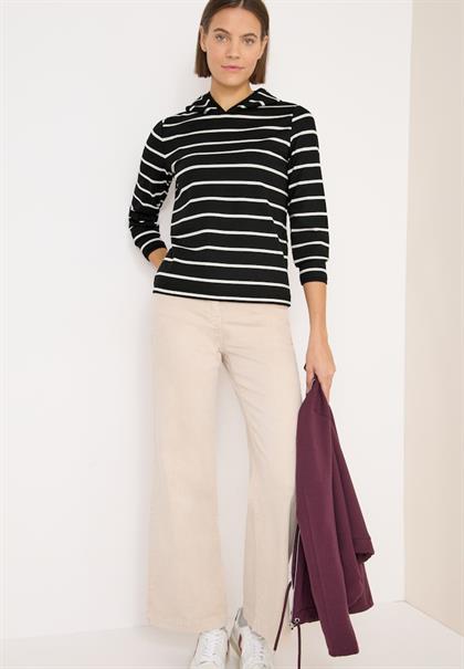 Gestreiftes Kapuzenshirt black