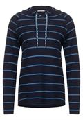 Gestreiftes Kapuzenshirt deep blue