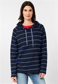 Gestreiftes Kapuzenshirt deep blue