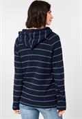 Gestreiftes Kapuzenshirt deep blue