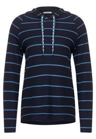 Gestreiftes Kapuzenshirt deep blue