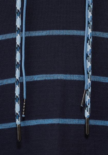 Gestreiftes Kapuzenshirt deep blue