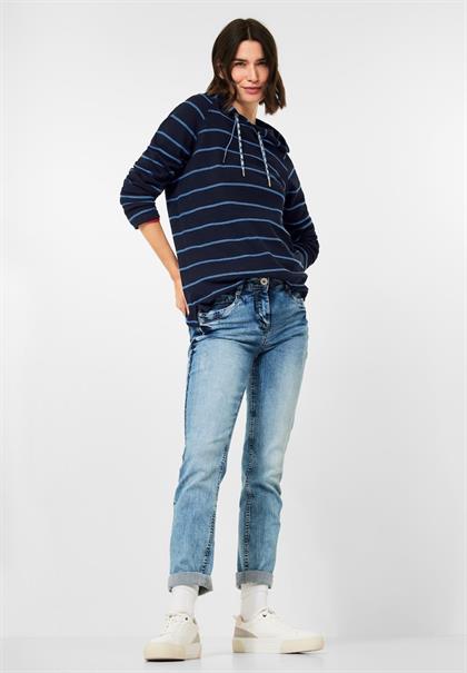 Gestreiftes Kapuzenshirt deep blue