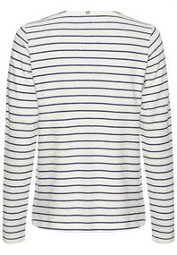 Gestreiftes Langarmshirt aus reiner Baumwolle indigo blue stripes