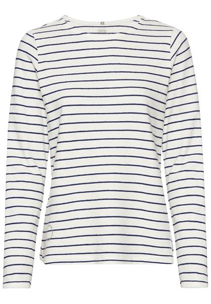 Gestreiftes Langarmshirt aus reiner Baumwolle indigo blue stripes