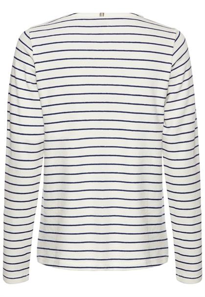Gestreiftes Langarmshirt aus reiner Baumwolle indigo blue stripes
