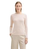 Gestreiftes Langarmshirt mit Bio-Baumwolle beige white stripe