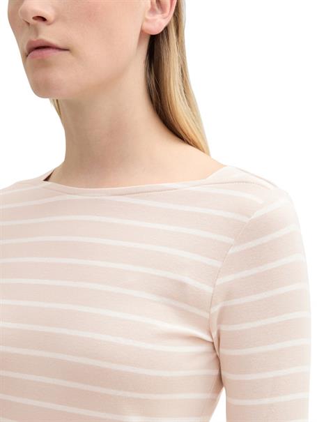 Gestreiftes Langarmshirt mit Bio-Baumwolle beige white stripe
