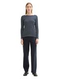 Gestreiftes Langarmshirt mit Bio-Baumwolle navy white stripe