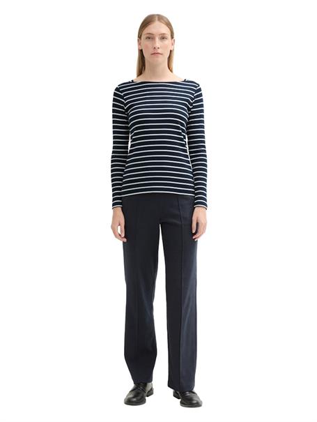 Gestreiftes Langarmshirt mit Bio-Baumwolle navy white stripe