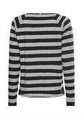 Gestreiftes Langarmshirt mit Raglanärmeln caviar